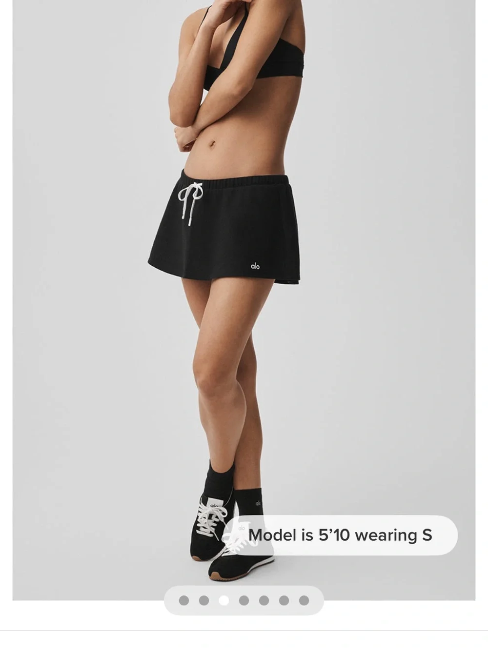 ALO Yoga Black Mini Skirt with Drawstring